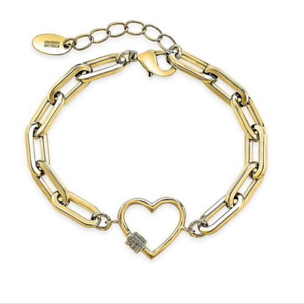 Cubic zirconia  gold plated bracelet bnwot